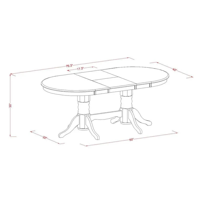 East West Furniture 7-Piece Oval Dining Set - Espresso Wooden Table with 6 Matching Chairs (Customizable Seat Options) - image 6