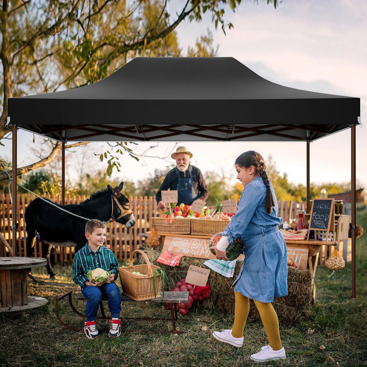 COBIZI 10x15 Pop Up Canopy Tent Heavy Duty with Sidewall, Commercial Outdoor Easy Pop Up Gazebo for Party Wedding All Weather Waterproof UV 50+ with Roller Bag(Leg Upgraded),Black - image 8