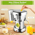 Commercial Juice Extractor, 370W 110V Electric Stainless Steel Juicer for Fruit Vegetable Heavy Duty Centrifugal Juicer Machine Juice & Residue Separated Low Noise: Home & Kitchen - image 2