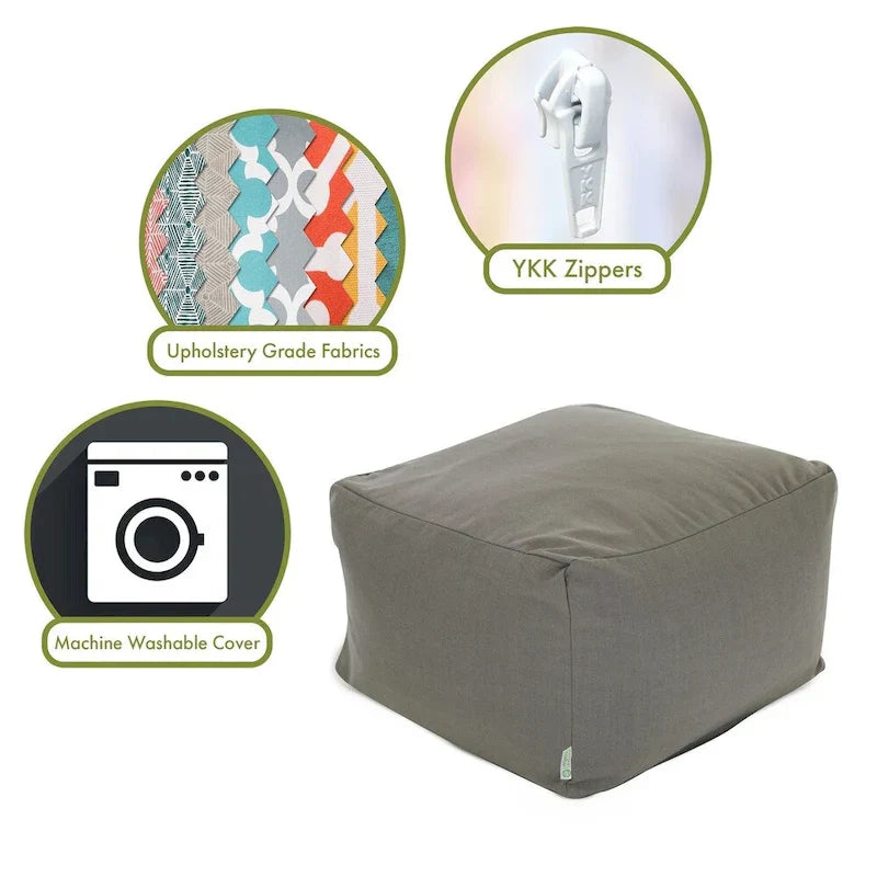 Majestic Home Goods Indoor Wales Poly/Linen Ottoman Pouf - 27" L x 27" W x 17" H - image 13
