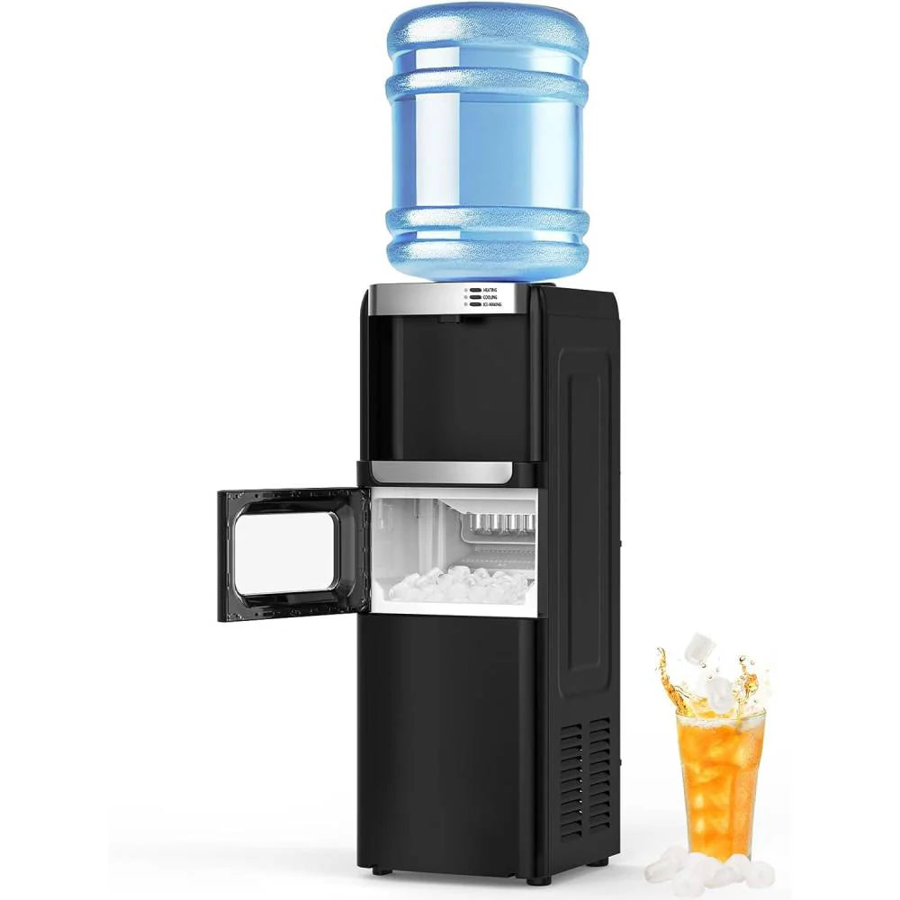 Top Loading Water Dispenser with Ice Maker, Hot & Cold, 5 Gallon, Child Lock, Black - image 1
