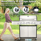 Upgraded 4 Burner BBQ Propane Gas Grill with Cast Iron Grates & Side Stove, 44,000 BTU Stainless Steel Burner Barbecue Grill for Patio, Camping, Outdoor Cooking. - image 25