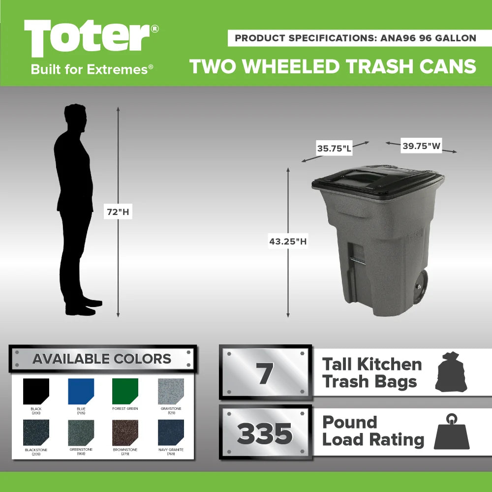 96-Gallon Wheeled Trash Can with Lid - image 2