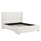 Isabella Queen White Upholstered Bed with Tall Wingback Headboard by Christopher Knight Home - image 9