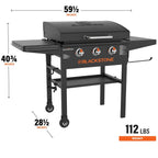 Blackstone 3-Burner 28" XL Griddle with Hood in Black - image 4
