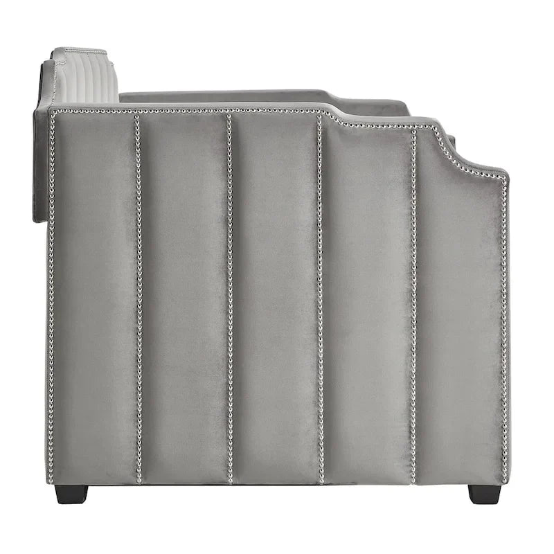 iNSPIRE Q Modern Chareau Glam Grey Velvet Daybed - image 16