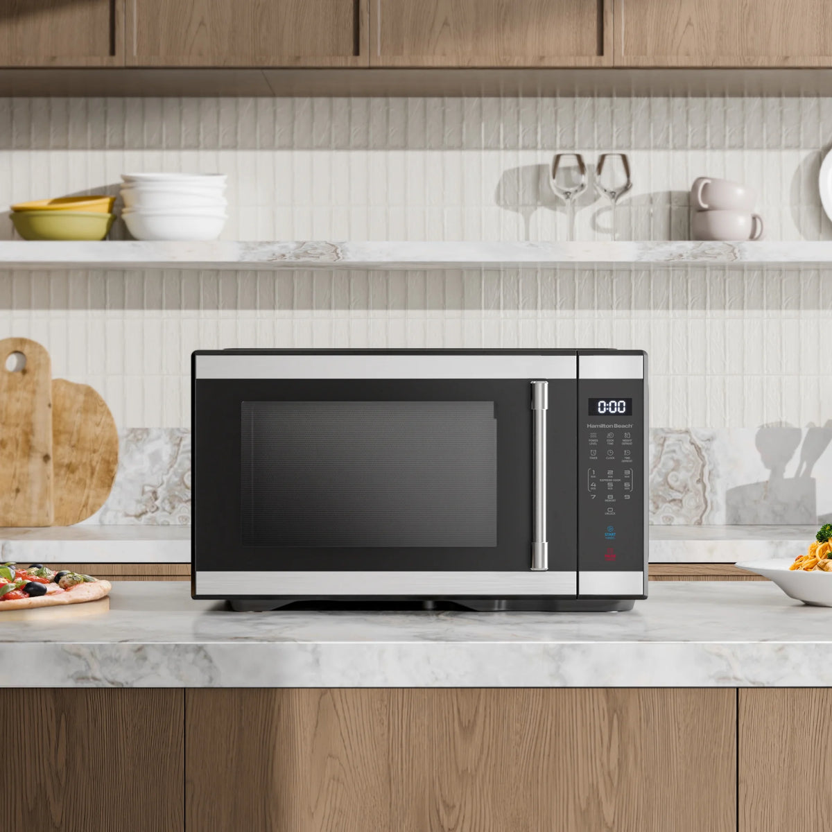 Hamilton Beach 1.1 cu ft Countertop Microwave Oven, Black and Stainless Steel - image 9