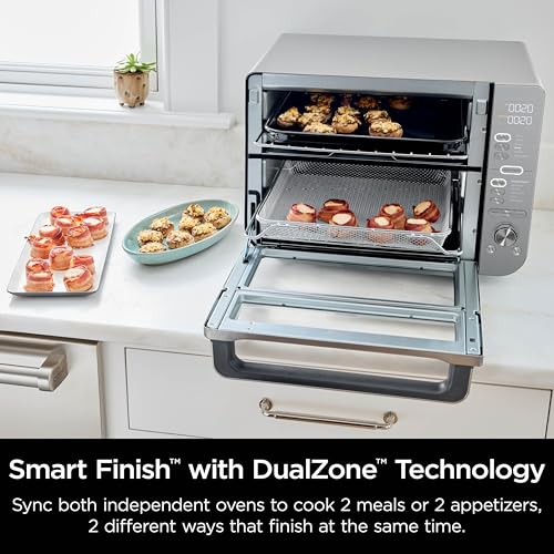 Ninja Countertop Oven Double Stack XL & Air Fryer with Pro Cook System, 12 in 1, Flexdoor, FlavorSeal, SMART FINISH with DualZone Technology, Air Fryer, Bake, Broil, Reheat, Stainless Steel, DCT651 - image 3