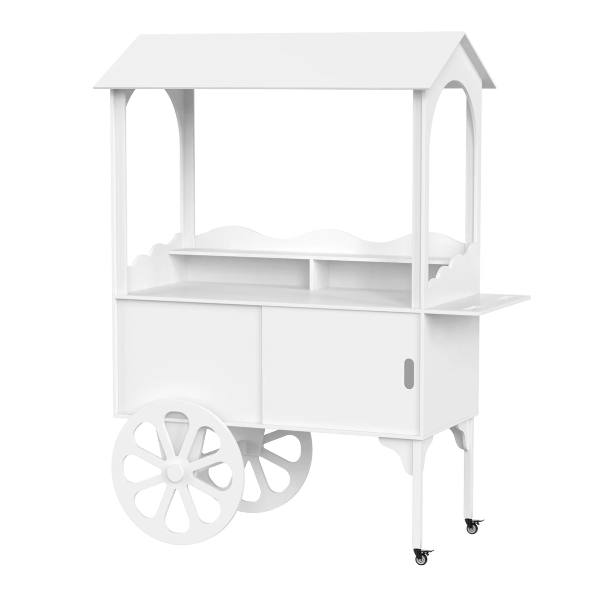 Candy Cart with Wheels for Party，Wood Dessert Cart with Storage Cabinet - image 6