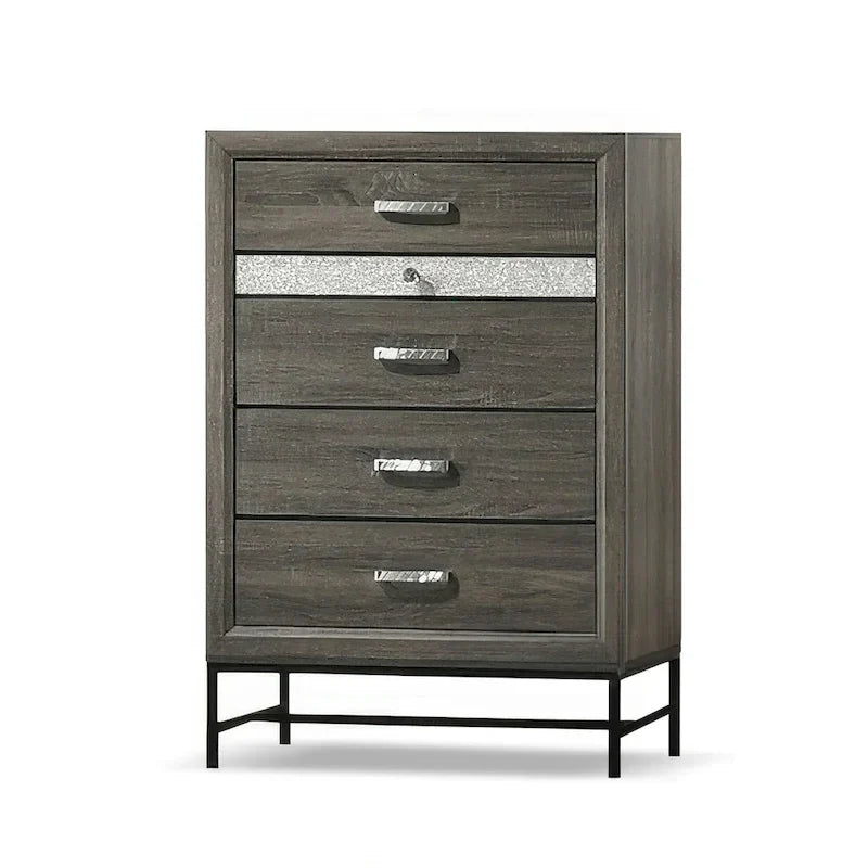 Contemporary Grey 6-Piece Platform Bedroom Set by Furniture of America - Heinisk Collection - image 14