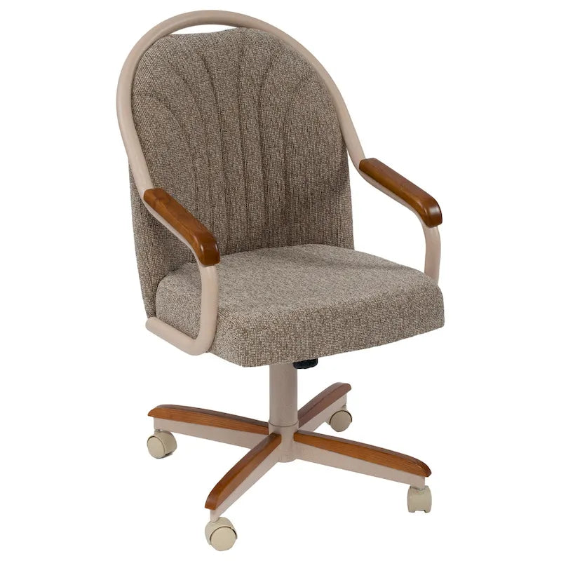 Casual Dining Cushion Swivel-and-Tilt Rolling Caster Chair - image 8