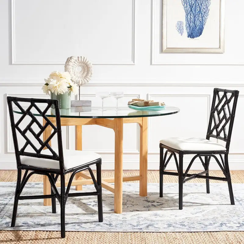 Set of 2 SAFAVIEH Maye Rattan Accent Chairs with Cushions - Dimensions: 18.5" W x 20.9" L x 35.8" H - image 14