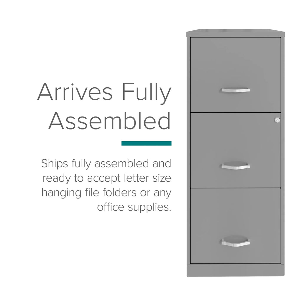 Space Solutions 18" Deep 3 Drawer Smart Letter Width Vertical File Cabinet, Navy - image 19
