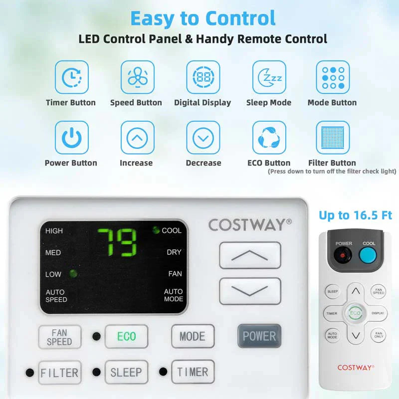 10000 Btu Quiet Window Air Conditioner With Remote Amp Eco Mode Energy Star Certified 3 In 1 Window Ac Unit With Dehumidifier - image 5