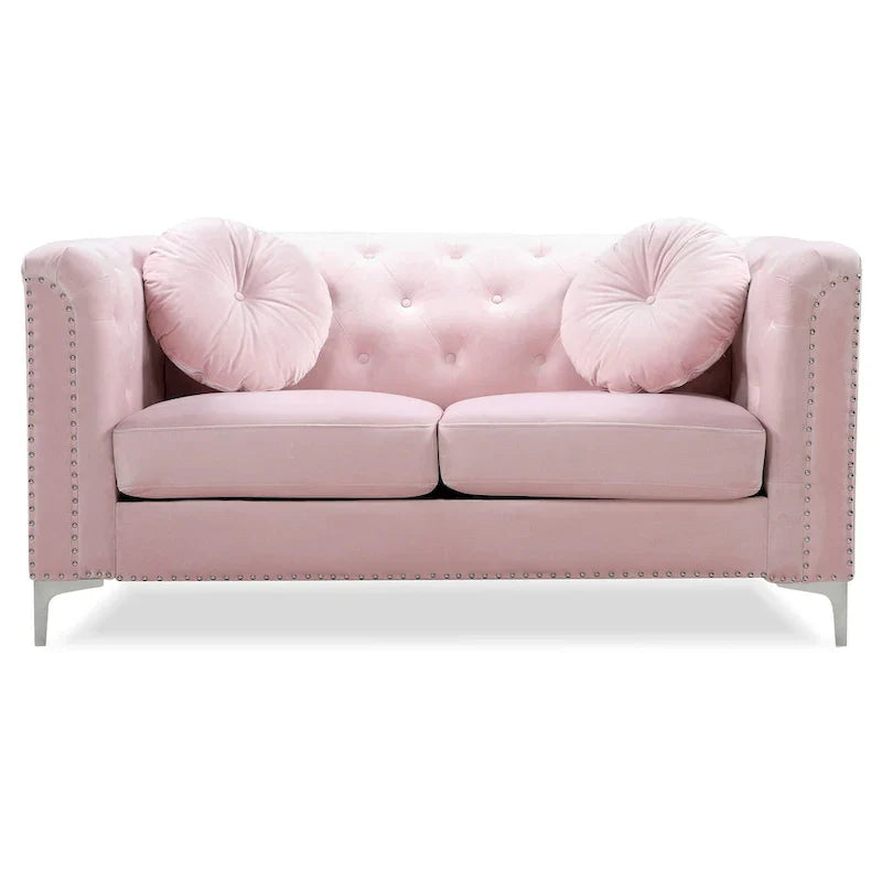 Velvet Button-Tufted Pompano Loveseat - image 32