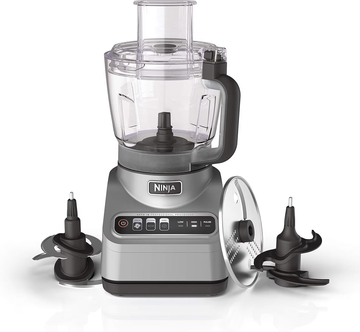 Restored Ninja BN600 Professional Plus Food Processor, 850 Watts, 3 Functions for Chopping, Slicing & Dough with 9-Cup Processor Bowl, 3 Blades, Food Chute & Pusher, Silver (Refurbished) - image 1