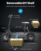 Adults Electric Scooter with Large Middle Basket - image 7