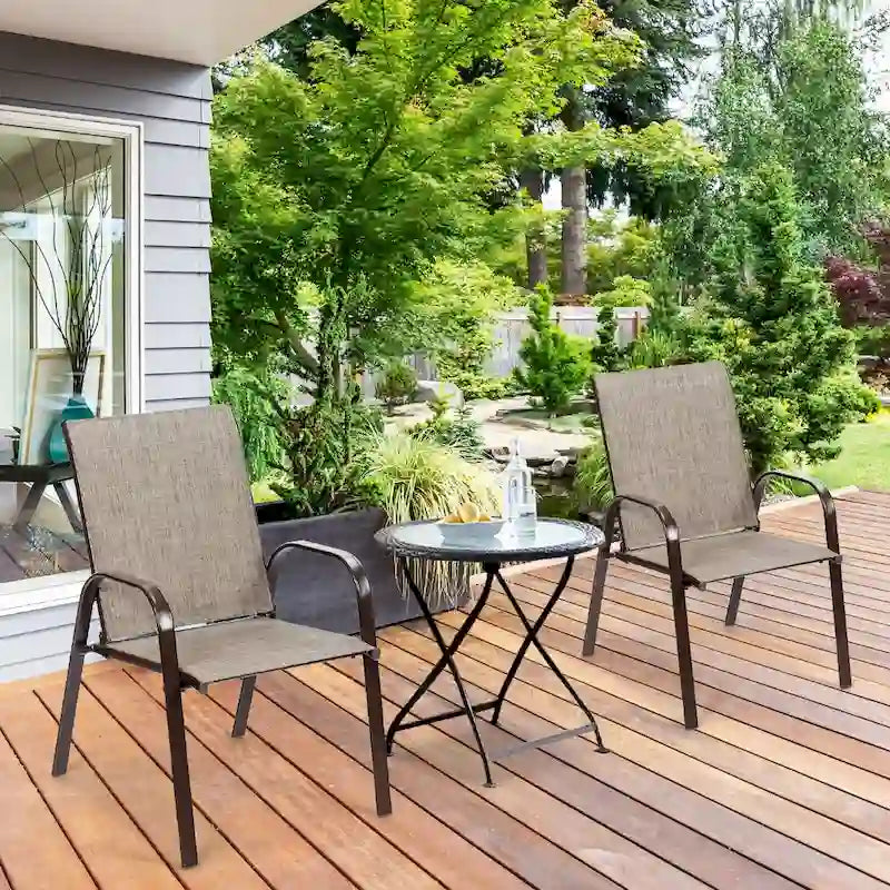 Costway Set of 4 Patio Chairs with Armrests for Garden and Deck - View Details - image 35