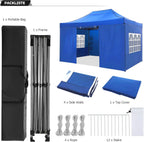 COBIZI 10x20 Heavy Duty Pop up Canopy Tent with 6 sidewalls Easy Up Commercial Outdoor Canopy Wedding Party Tents for Parties All Season Wind & Waterproof Gazebo with Roller Bag,Black(Frame Thickened) - image 202