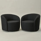 Set of 2 KINWELL 34-Inch Wide Upholstered Swivel Barrel Chairs - image 25