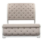 Antique White King Sleigh Bed with Upholstered Design from Magnolia Manor - image 4