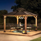 10 ft. x 10 ft. Cedar Framed Gazebo with Steel 2-Tier Hip Roof Hardtop - image 3