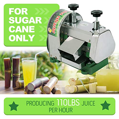 TRY YEAN Manual Sugarcane Juice Machine, Professional Stainless Steel Sugar Cane Juicer, 110LBS Output per Hour with 2 Inch Large Inlet Extractor, Handwheel Sugar Canes Squeezer for Commercial Home: Home & Kitchen - image 2