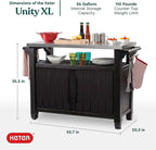 Keter Outdoor Rolling Table Cart for Food Prep, Storage, Bar & Grill, Dark Brown - image 18