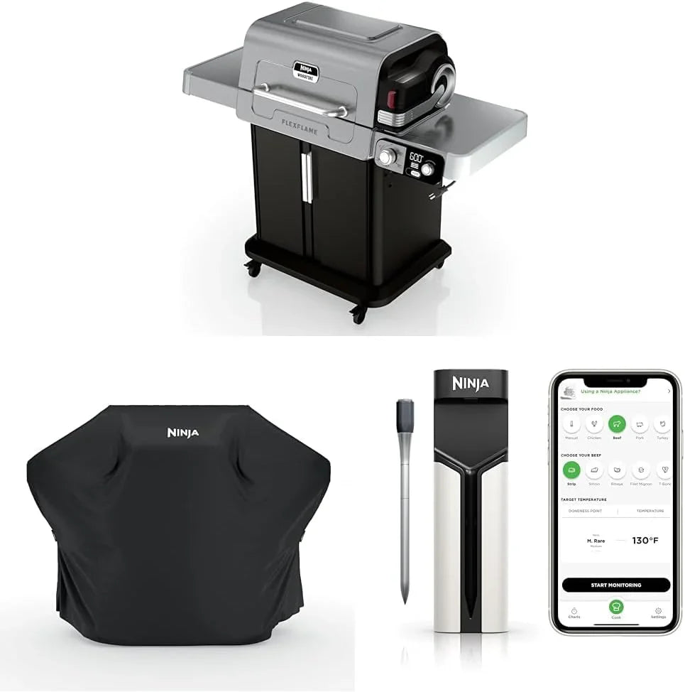 Ninja FlexFlame, Grill and Smoker, Electric and Propane Grill, Roaster, BBQ Grill, 5-in-1 Cooking System, 3 Burner, Digital Control, Outdoor Cooking, Griddle, Pizza Maker, Stainless Steel, PG301 - image 19
