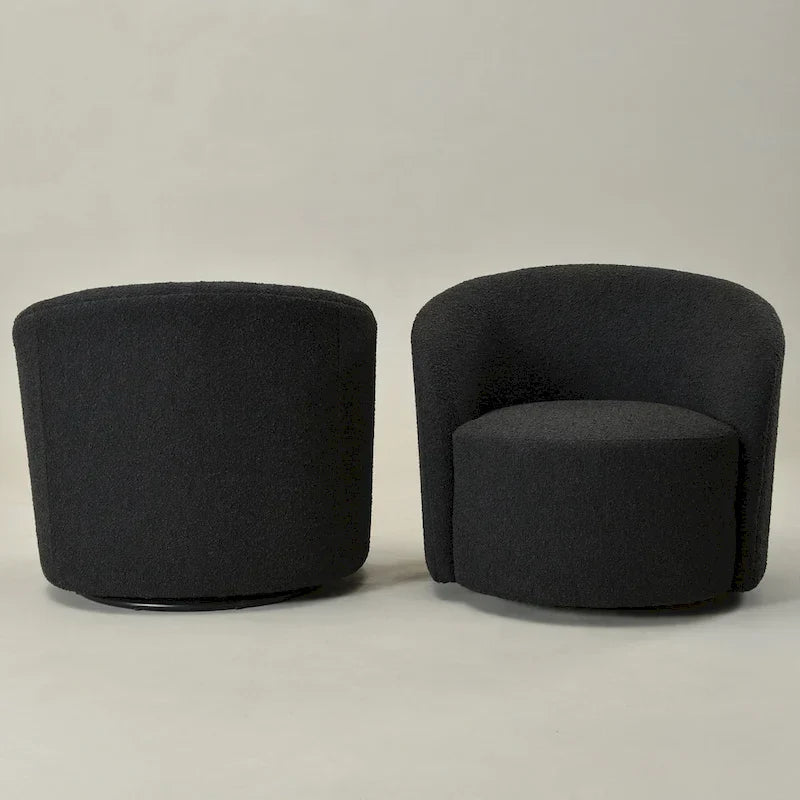 Set of 2 KINWELL 34-Inch Wide Upholstered Swivel Barrel Chairs - image 24