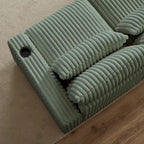 126W Large L-Shaped Corduroy Sofa with USB Charging Port - image 33