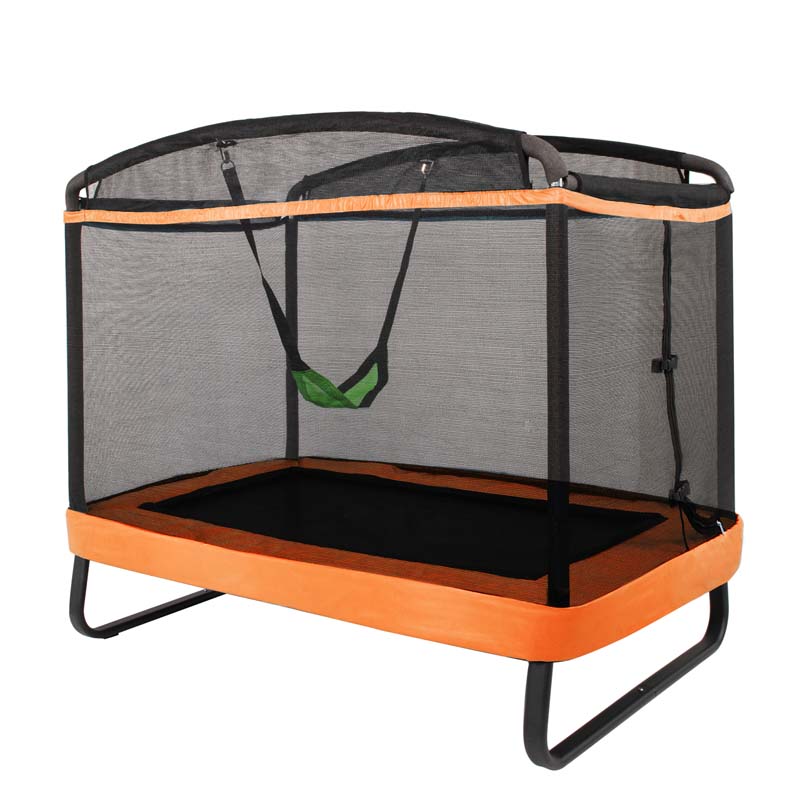 6 FT Kids Trampoline with Swing & Safety Fence, ASTM Approved Toddler Rectangle Trampoline for 3-8 Year Old - image 5