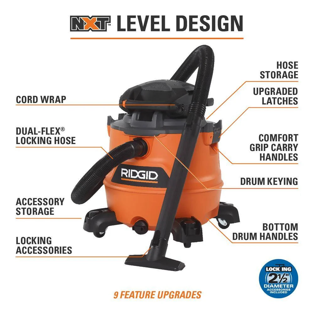 16-Gallon 6.5 Peak HP Wet/Dry Shop Vacuum, HD1600 - image 3
