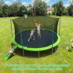 12FT Trampoline with Slide, Swings, SEGMART Recreational Trampoline with Basketball Hoop and Ladder, Heavy Duty Outdoor Backyard Trampoline with Net for Kids and Adults, Green - image 16