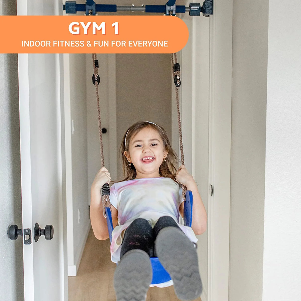 6 Piece Indoor Doorway Gym Set for Kids – Indoor Swing for Kids Includes Kids Swing Chair, Rings, Hanging Trapeze, Ladder, Swinging Rope & Pullup Bar - image 14