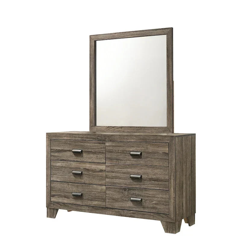 Linette 6-Piece Grey Contemporary Solid Wood and Veneer Upholstered Bedroom Set - image 2