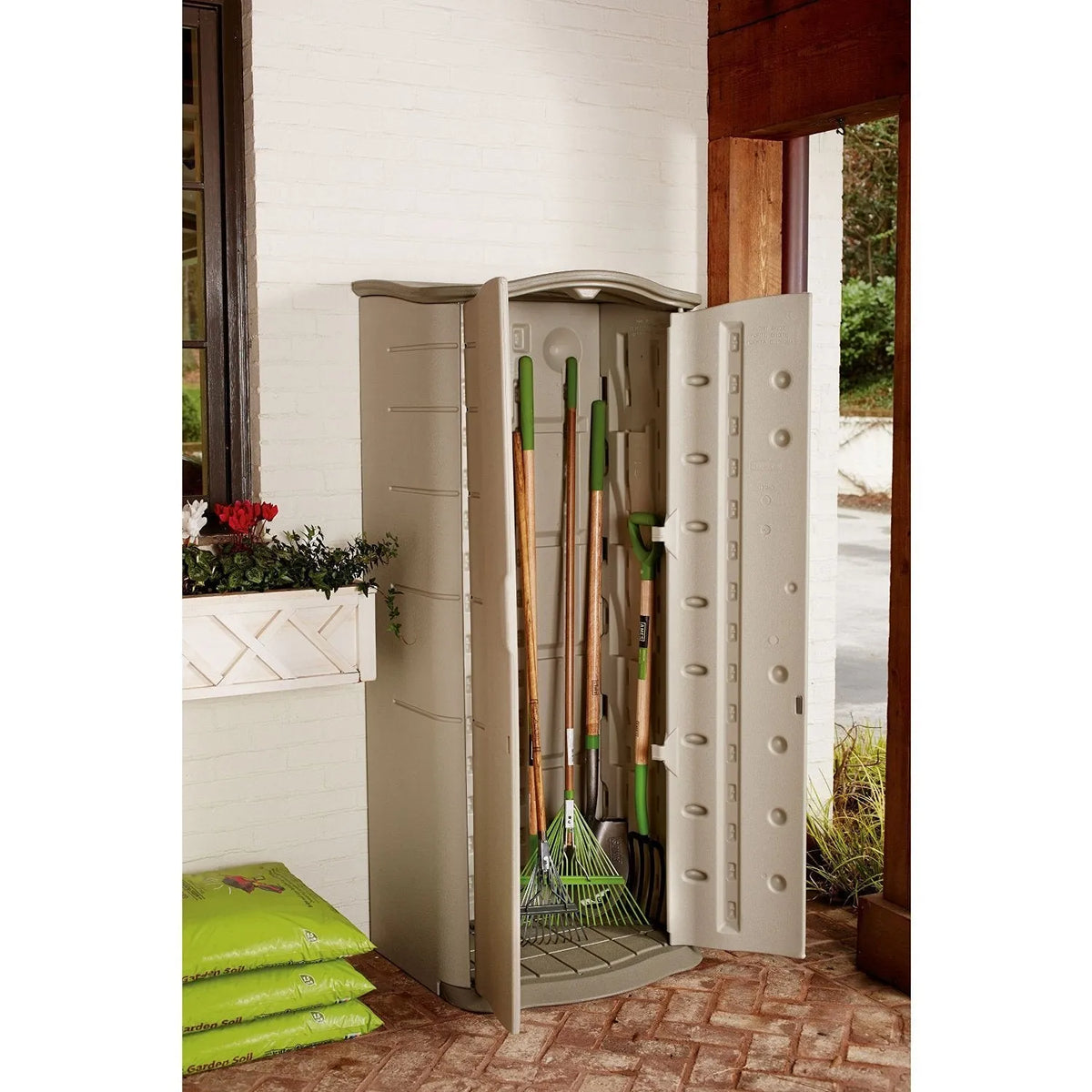 Rubbermaid Vertical Resin Outdoor Storage Shed – Weather-Resistant Plastic Garden Storage Cabinet - image 11