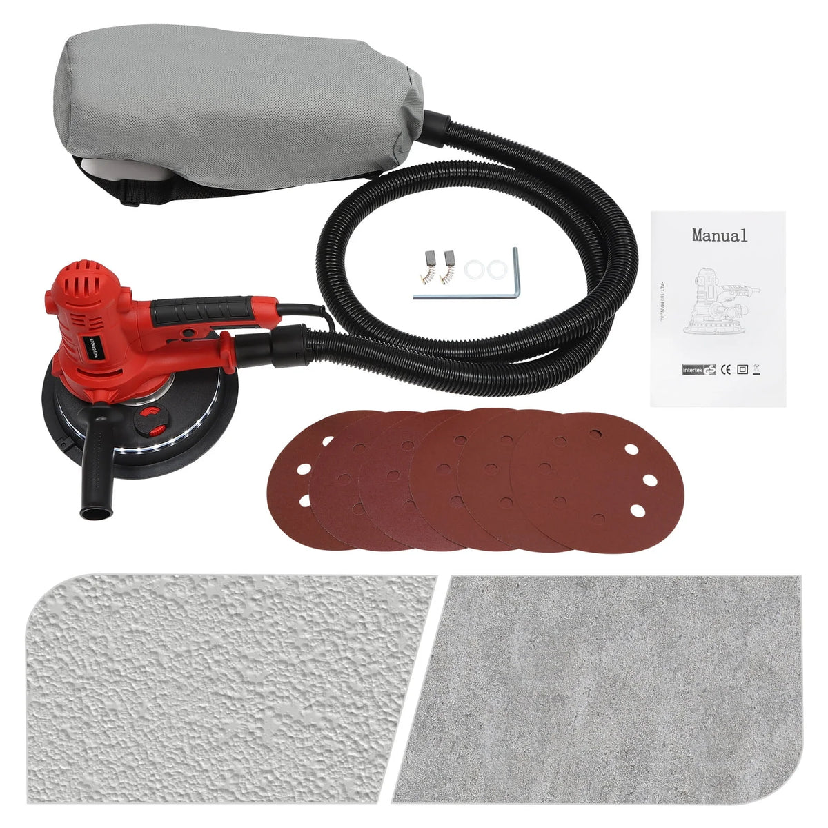 ChicHomey LED Light Equipped Orbital and Drywall Sander, 1200W, 7in Grinding Disc, 78.7in Hose, Adjustable Handle for Enhanced Comfort and Control - image 3