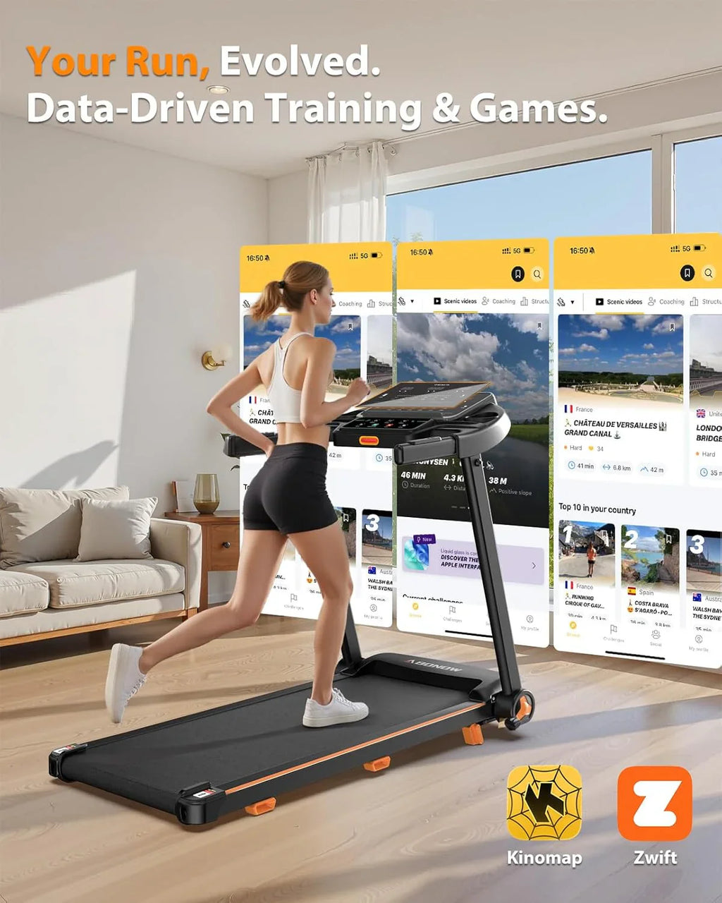 Foldable Treadmill for Home with Incline Extra Large Dual LED Screen Home Office Treadmills - image 9