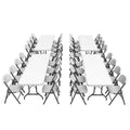 Lifetime Combo Set of (4) 8 - Foot Rectangle Folding Tables & (32) Chairs, Indoor/Outdoor Use, White (80147) - image 1