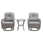 3 Pieces Outdoor Swivel Rocker Patio Chairs, 360 Degree Rocking Patio Conversation Set - image 16