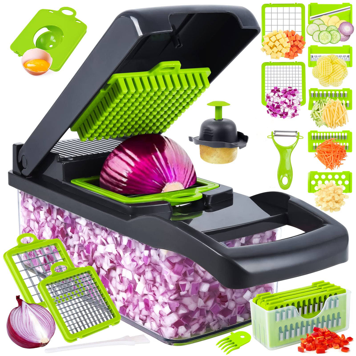 SNIFITAR Vegetable Chopper, Pro Onion Chopper, 14 in 1Multifunctional Food Chopper, Kitchen Vegetable Slicer Dicer Cutter,Veggie Chopper - image 1