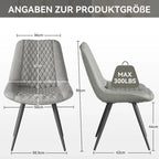 Set of 2 Leather Dining Chairs with Metal Legs - image 5