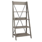 Walker Edison Solid Wood 4-Shelf Ladder Bookshelf, Brown - image 23
