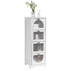 Compact Wooden Bathroom Floor Cabinet with 4 Drawers for Storage - image 3
