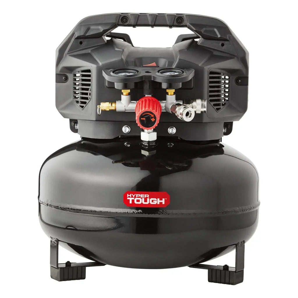 Hyper Tough Black 150 PSI Oil-Free Pancake Air Compressor 6 gal - image 2