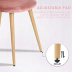 Homy Casa Velvet Upholstered Dining Chairs Set of 2 with Backrest for Kitchen, Rose - image 6