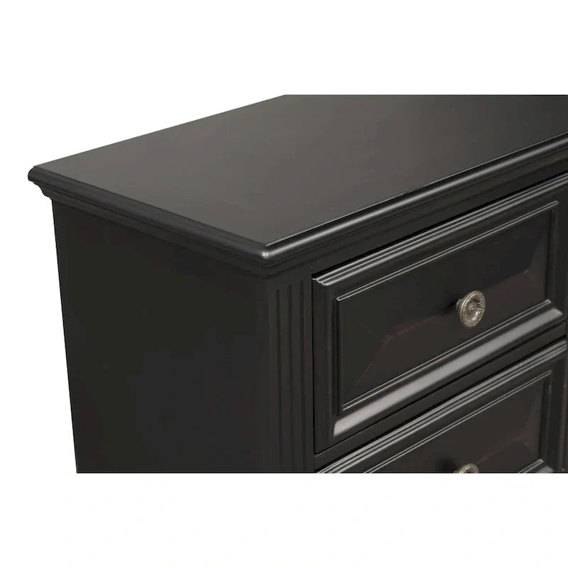 Roundhill Furniture Renova Vintage Black Wooden Bedroom Collection - image 10