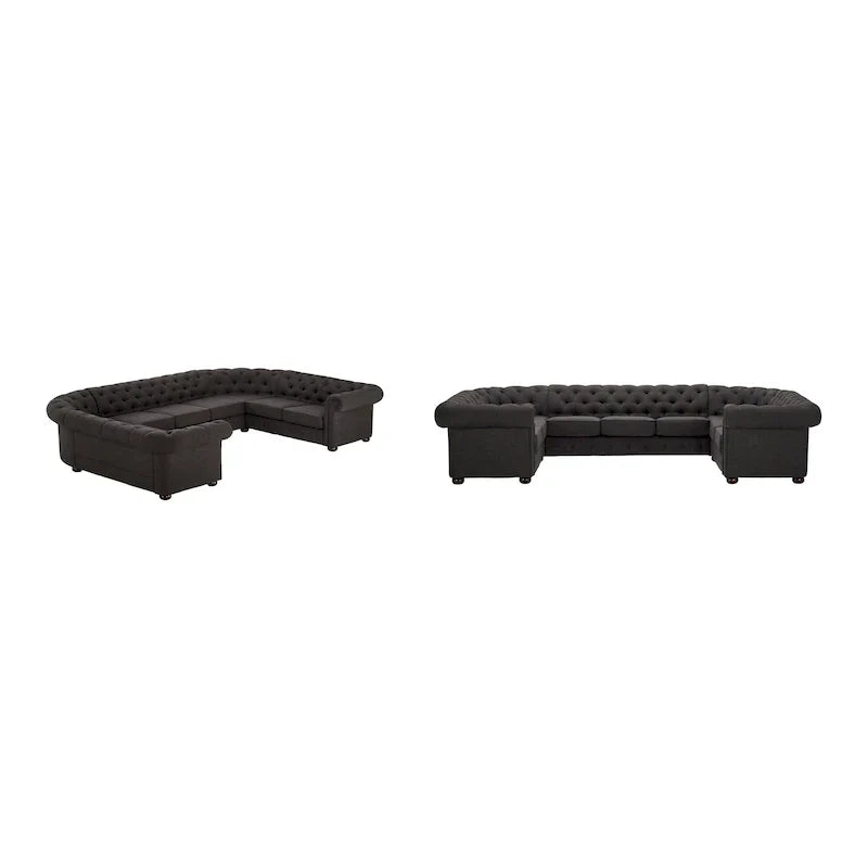 Gdansk 9-Person U-Shaped Chesterfield Sectional Sofa - image 8