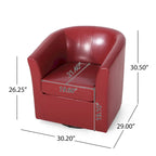 Christopher Knight Home Daymian Swivel Club Chair - Dimensions: 29" D x 30.2" W x 30.5" H - image 9